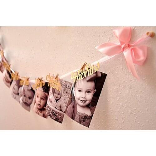 Custom colors girl or boy baby shower First Birthday party garlands banners buntings kids photo props decorations