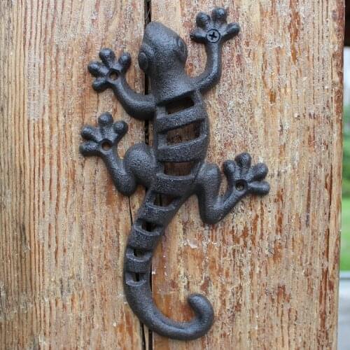Retro Cast Iron Crafts Bar Club Courtyard Home Decoration Pendant Wall Hook Gecko