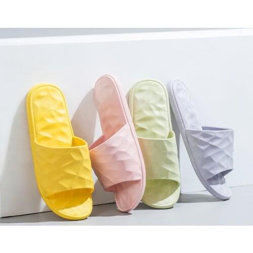 PVC Women Slippers Waterproof Summer Shower Shoes Floor Indoor Flip Flops Family Shoes For Men Couple Sandals