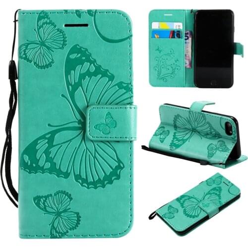 Cute Leather Butterfly Cases For Capa Apple iPhone 13 12 11 Pro SE 2020 5 5S 6 6S 7 8 Plus XR X XS Max Stand Flip Covers DP06F