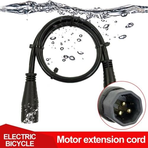 3-Pin 60cm Ebike Motor Extension Cable Waterproof Wheel Motor Extension Cable 1000W for Electric Bicycle Kit