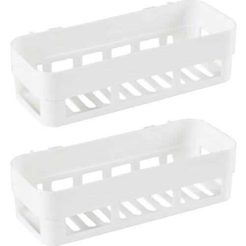 Shower Caddy Corner, Plastic Suction Bathroom Shelf over Toilet No Drilling Adhesive Bathroom Storage Pack of 2