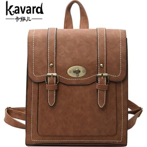 Vintage Women Backpack High Quality Black Pu Leather Backpacks For Teenage Girls Female School Shoulder Bag Bagpack mochila 2019