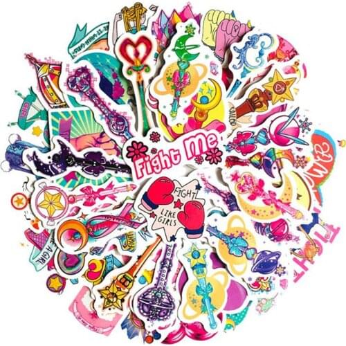 10/30/50PCS Cartoon Cute Girl Pink Queen Scepter Waterproof Graffiti Suitcase Skateboard Guitar Toy Decoration Sticker Wholesale