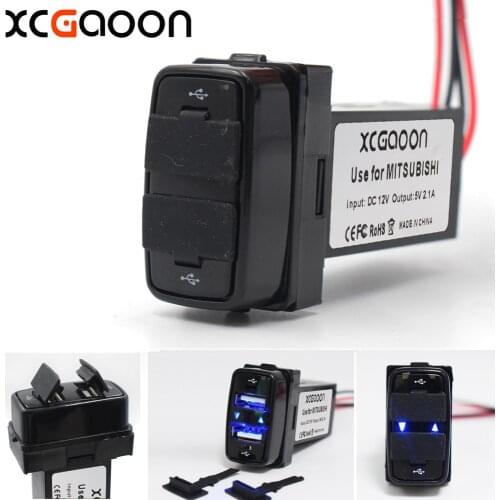 XCGaoon Special Dedicated 5V 2.1A 2 USB Interface Socket Car Charger for MITSUBISHI, DC-DC Power Inverter Converter