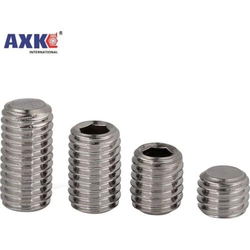 1/10/50pc M6 M8 M10 M12 M16 DIN913 304 stainless steel Allen Head Hex Hexagon Socket Flat Point Set Screw End Grub Headless Bolt