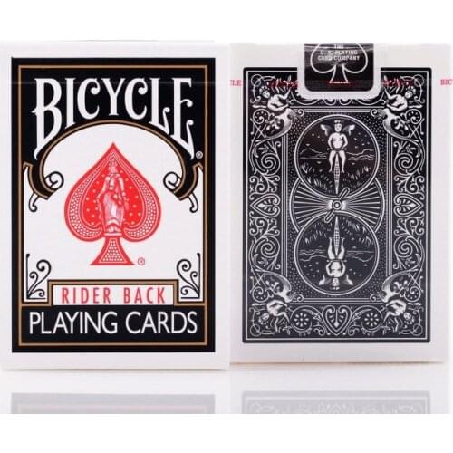 1 Deck Bicycle Classic Black Rider Back Playing Cards Standard Index Poker Magic Card Games Magic Tricks Props for Magician