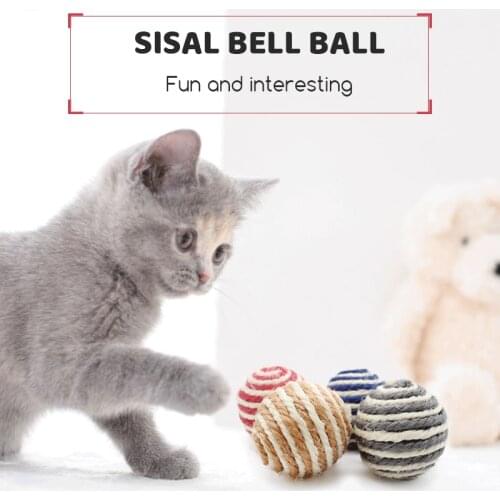 Cat toy sisal ball funny cat hand-woven feather sisal cat self-healing ball bite resistant pet supplies toy