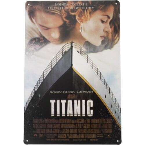 1 pc Titanic Leonardo Kate Winslet DiCaprio Tin Plates Signs wall Room man cave Decoration bar Art retro vintage Poster metal