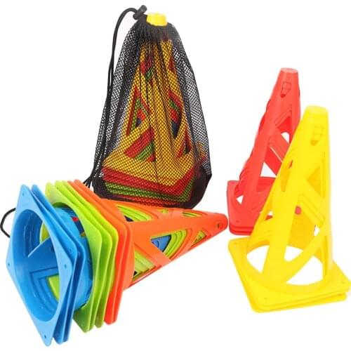 10PCS 23CM Soccer Training Cones Hollow Durable Windproof Collapsible Soccer Cones Outdoor Football Train Obstacles for Safety