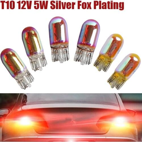 2Pc 12V 5W Car LED Reverse Brake Turn Singal Light Silver Fox Chrome Plated Mirror Invisible Bulbs Reading Light Clearance Lamp