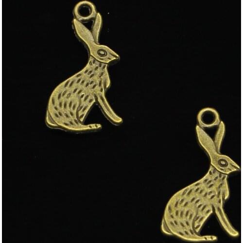 35pcs Antique bronze rabbit Charms Pendants for Jewelry Making DIY Handmade Craft 26*14mm
