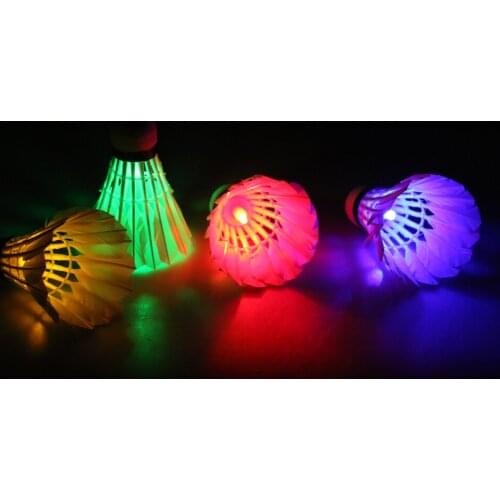 4 Pcs/Set LED Colorful Badminton Balls Shuttlecock Glow in Night Sport Badminton Ball Accessories Indoor Outdoor Entertainment