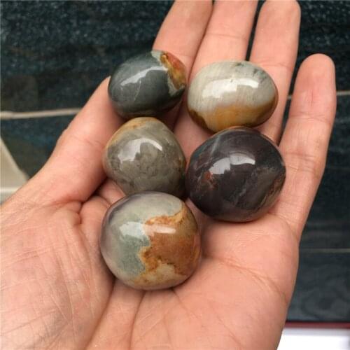 5pcs energy stone natural mineral ocean jasper small size tumbled stones healing crystals gemstone as lucky pocket rock