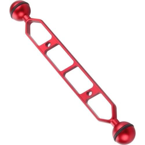 9 inch 22.9cm Aluminum Alloy Diving Dual Balls Arm for Underwater Torch / Video Light, Ball Diameter:1inch / 2.54cm
