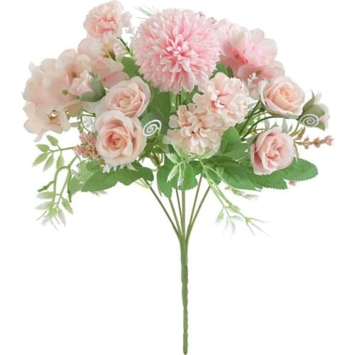 Bride Holding Roses Bouquet Wedding Decorative Plants Vases for Home Decoration Accessories Artificial Flowers Scrapbooking