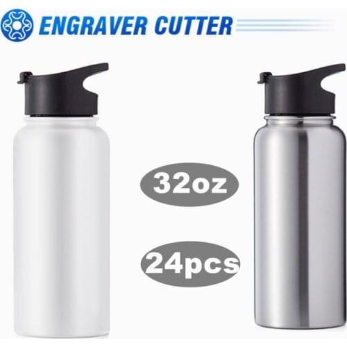 32oz Wide Mouth Stainless Steel Bottles with Sublimation Coating and Flip Cover Lid
