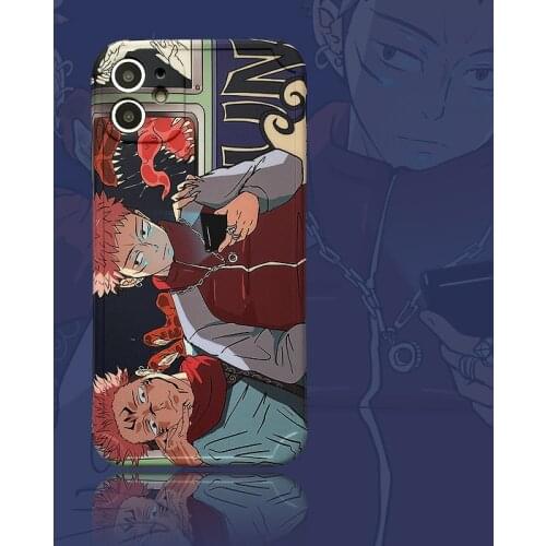 Agrotera Soft TPU Frame Protective Case Cover for iPhone 7 8 Plus X XS XR 11 Pro Max SE 2020 12 Jujutsu Kaisen Anime Comic