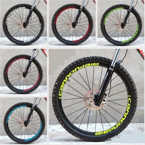 Two Wheel Stickers Set for Cannondaie Mountain Bike Bicycle Cycle MTB Decal Rim Race