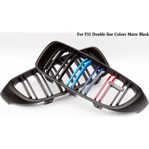 Two line ABS Coloer black Grille Fit For BMW 4-Series M3 M4 F32 F33 F80 F82