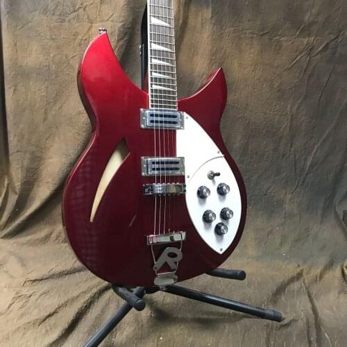 Hot Sale Metal Red Color Jazz Semi Hollow Guitarra Rickenback 330 Version Guitar Free Shipping