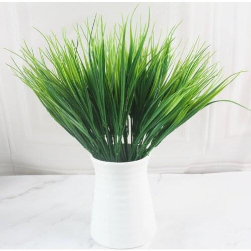 1Pcs/lot Artificial Fake Grass Green Plants 7 Fork Simulation Plastic Fresh Grass for Aquarium Fish Tank Decoration Home Decor