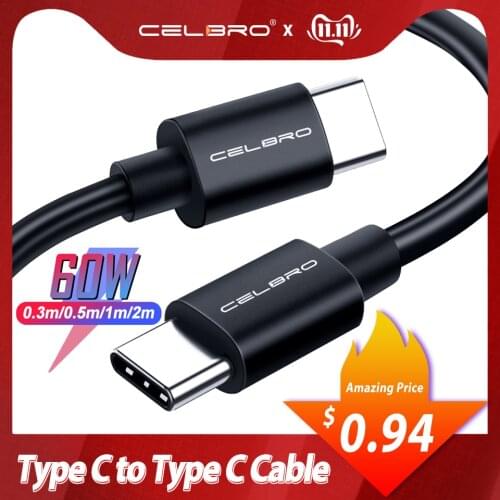 Type c cable 0.3m 1m 2m PD Fast Charge Cable 60w QC 3.0 QC 4.0 USB C to Type C Cable Quick Charge Cord Wire for OnePlus 7T Pro
