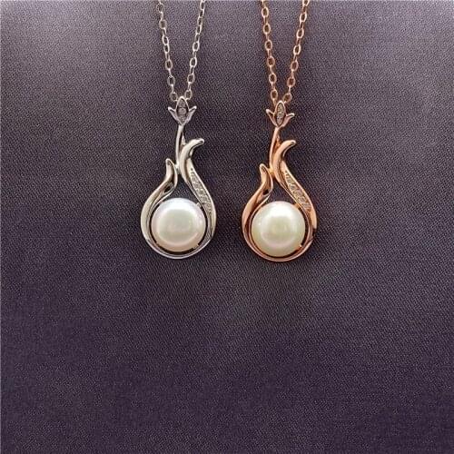 100% Original Silver S925 Necklace Real 18K Gold Pendant Clavicle Choker Natural Pearl Necklace Collar for Mom Birthday Gifts