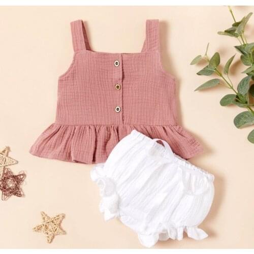 Baby girl Clothes Sets Summer New Baby Clothing Set Cotton Clothing Baby Clothes Sleevelesss T-shirt+Shorts Pant 2pcs Outfits