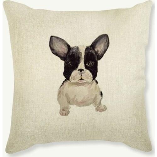 Cute Dog Cotton Linen Square Throw Pillow Case Poodle Hound Pattern Home Decorative Sofa Chair Cushion Cover almofadas 45x45cm