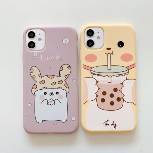 Cute Mushroom Phone Cases for iPhone 7 8 Plus X XR XS Max 6 6s Plus Anti Knock Protective Cover for iPhone 11 12 Pro Max 12 Mini