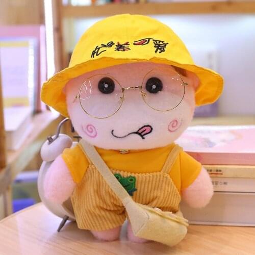 30cm Cute Korean Lalafanfan Pink Cow Plush Toy Stuffed Soft Kawaii Cattle Doll Wearing Hat Sweater Overalls Cow Toy Pillow Decor