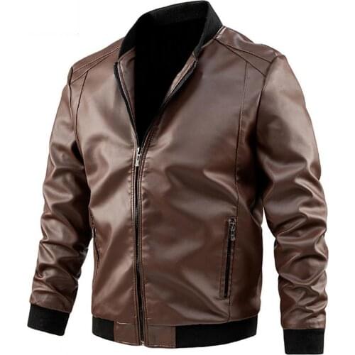 Men Coats Stylish Bomber Stand Collar Coat Windproof Cardigan Motor Biker Style Long Sleeve Men Jacket Autumn Winter