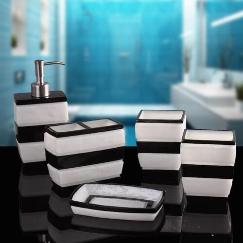 Bathroom five-piece resin simple tooth cup mug creative couple wedding gift set LO723540