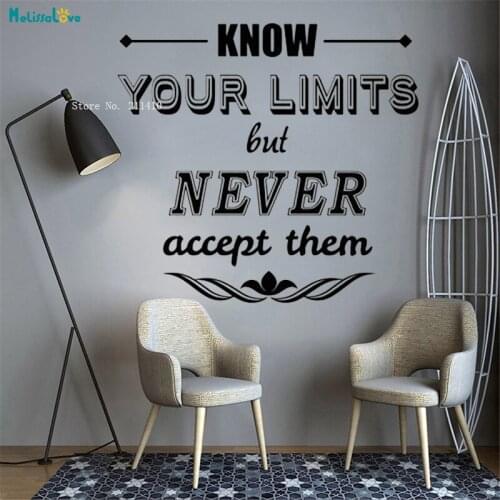 Office Wall Decal Know Your Limits Motivational Poster Work Office Sign Success Quote Vinyl Business Sticker YT5419