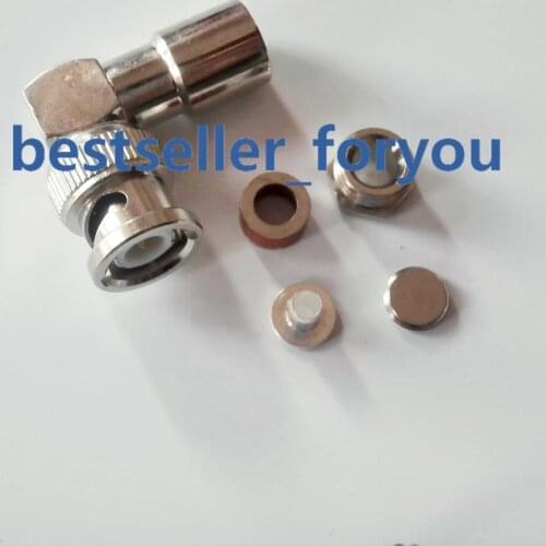 Connector BNC Clamp Male Plug Right Angle for LMR195 RG58 RG142 RG400 RF cable
