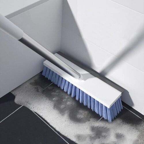 Adjustable Long Handle Cleaning Brush 2In1 Multifunction Bristle Brush With Scraper Home Cleaning Tool For Washing Floors