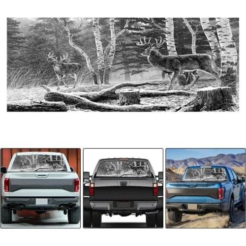 Elk Pattern for Truck Jeep Suv Pickup 3D Rear Windshield Decal Sticker Decal Rear Window Glass Poster 168 x 74CM