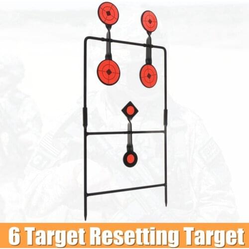 Outdoor/Indoor Self Resetting 6 Targets Tactical Aissoft Gun Shooting Metal Target For Shooting Practice/Playing Paintball