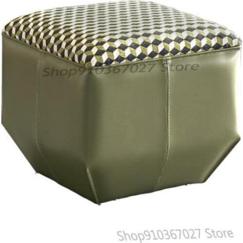 Modern Minimalist Creative Sofa Stool Original Designer Square Stool / Nordic Leather Stool Living Room Sitting Pier Low Stool