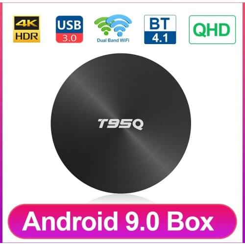 T95Q TV Box Android 9.0 Amlogic S905X2 Quad Core Smart TV Box 4K QHD HD 2.4/5.8G Dual Band WIFI BT4.1 4G 32G/64G Set Top Box