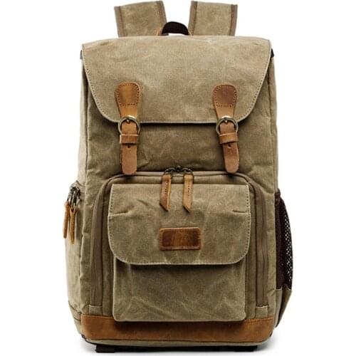 Canvas Batik Camera Bag Backpack Waterproof Outdoor Wear-Resistant Large Multi-functional for Nikon Canon Sony DSLR