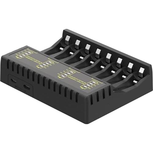 8 Slots USB Battery Charger with LCD indicator for AA / AAA Ni-Mh / Ni-Cd Rechargeable Batteries Short Circuit Protection