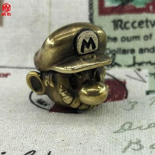 1PCS EDC Tool Accessories Flashlight Pendant Mario Paracord Brass Knife Beads Outdoor Accessories