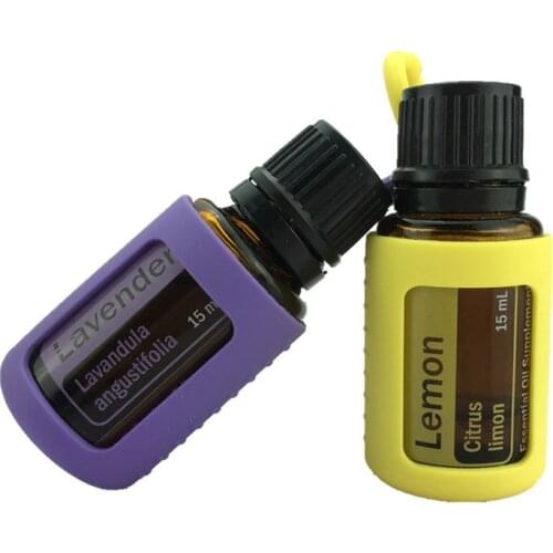 1Pc Silicone Essential Oil Protective Case 15ml 10ml 5ml Bottle Protector Case Protective Cover for Travel Accessories Organizer