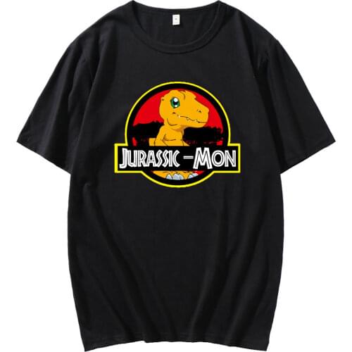 2021 Japanese anime T-shirt Digimon Harajuku clothing cotton summer short-sleeved T-shirt male printing casual round neck