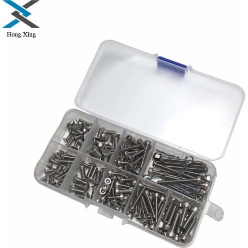 205Pcs Screws Stainless Steel Screw Kit Set with Box for 4x4 Short Truck DIY Tools Rc Car Parts High Quality