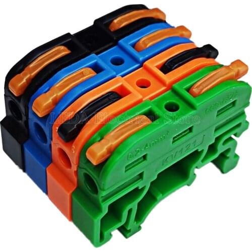 5Pcs KV-121 Wire Connector Fast Universal Compact Din Rail Electric Cable Conector Wiring Conductor Terminal Block PCT-211 KV121