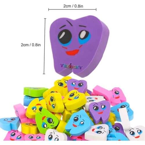 50pcs/bag Molar Shaped Tooth Rubber Erasers Dentist Dental Clinic School Great Gift For Kids