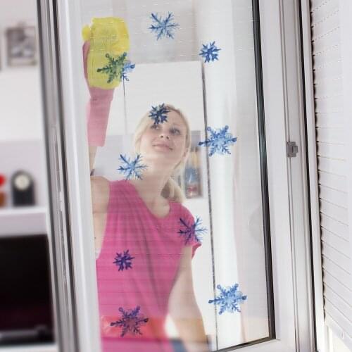 6 Sheets 18pcs/lot Christmas Snowflake Window Sticker Wall Stickers Kids Room Christmas Decorations For Home New Year Stickers